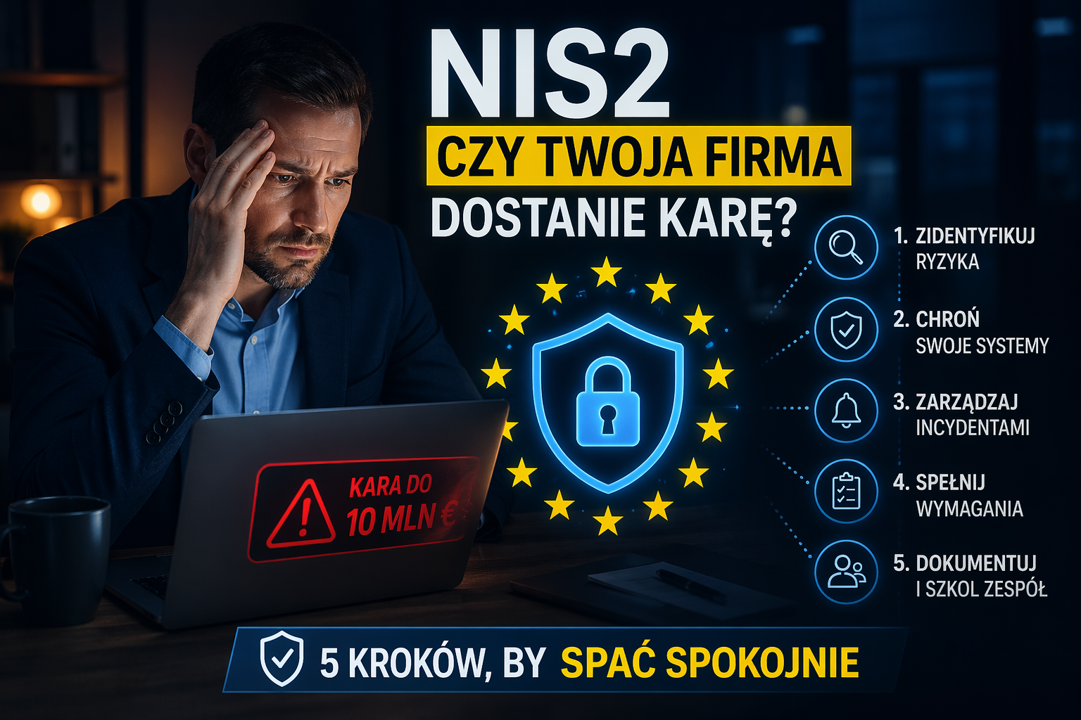 NIS2: Czy Twoja firma dostanie karę? 5 kroków, by spać spokojnie